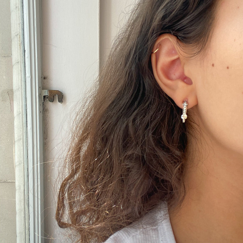 .78ctw Geometric Diamond Hoop Earrings