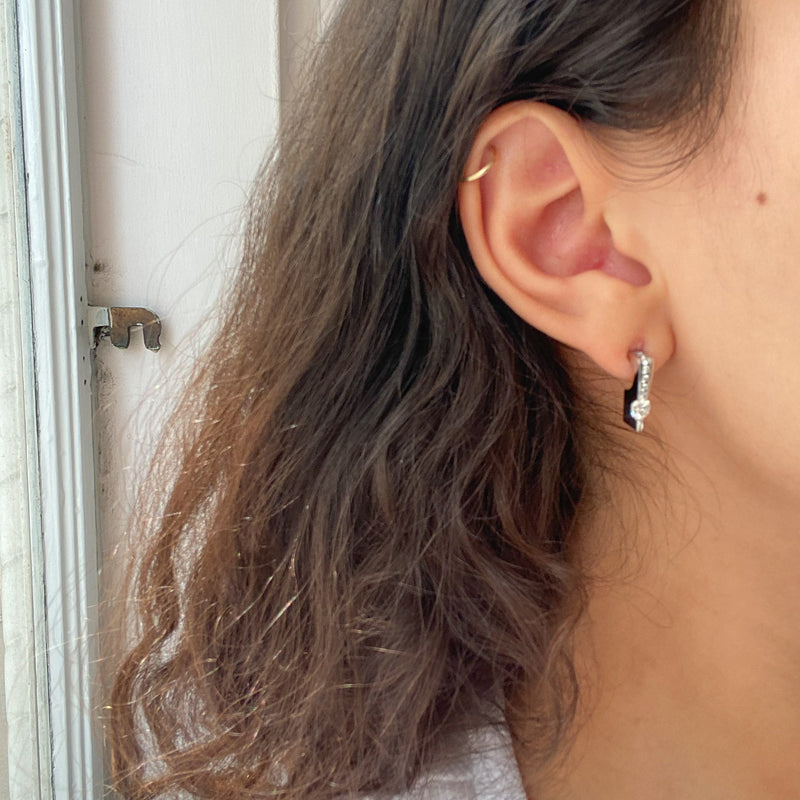 .78ctw Geometric Diamond Hoop Earrings