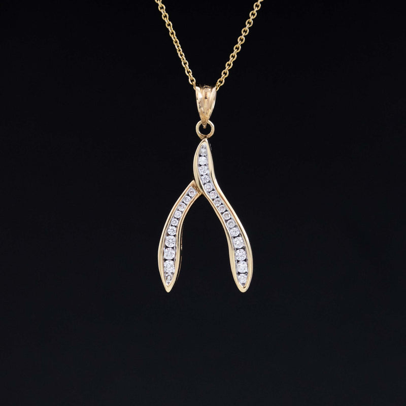 .22ctw Vintage Diamond Wishbone Pendant