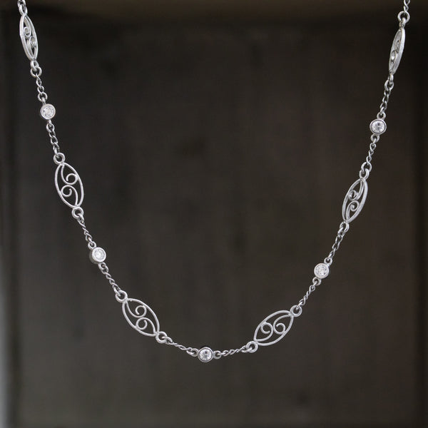 1.05ctw Vintage Diamond & Fancy Length Necklace