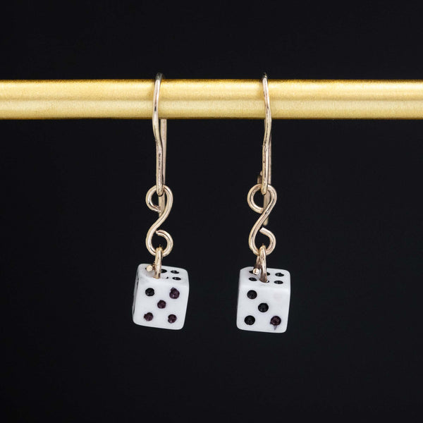 Vintage Dice French Wire Earrings