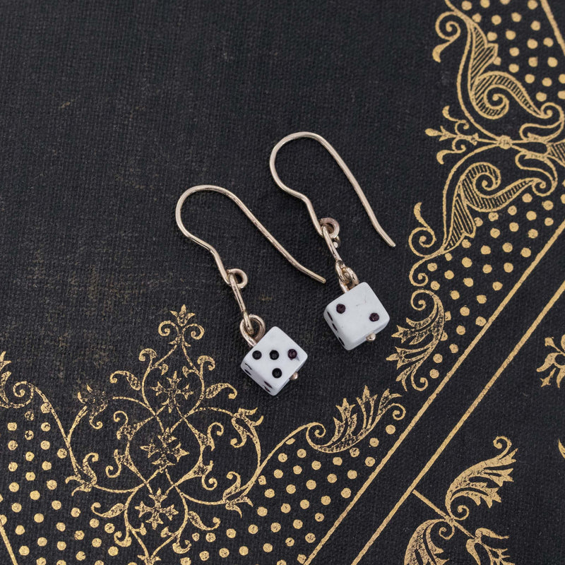 Vintage Dice French Wire Earrings