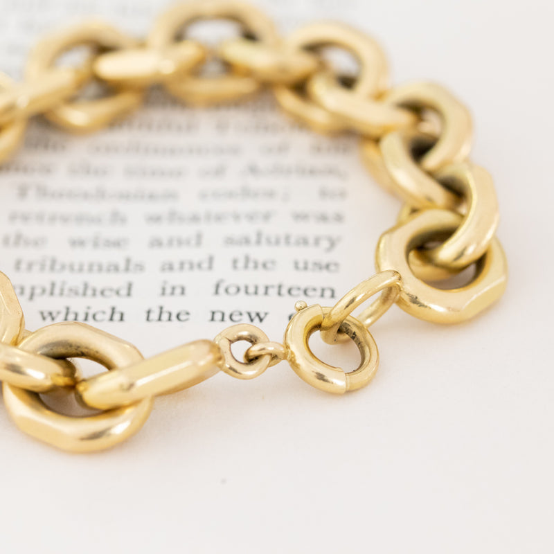 Vintage Heavy Gold Curb Link Bracelet, 18kt