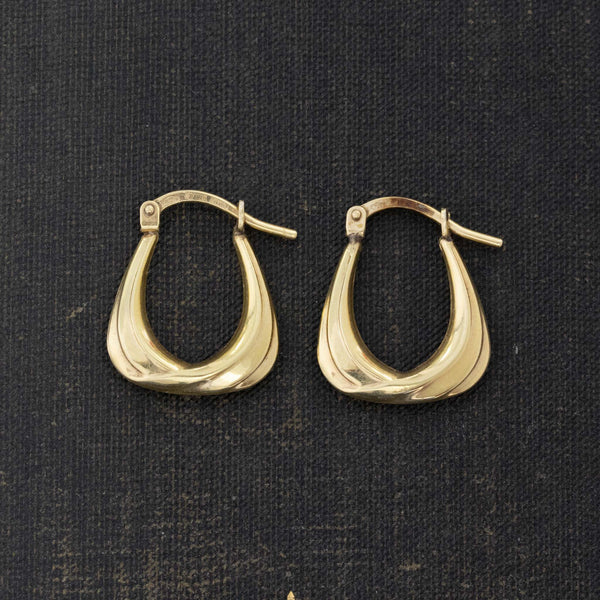 Vintage Triangular Drop Hoop Earrings