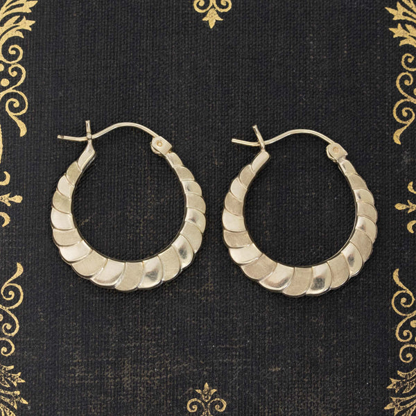 Vintage Scalloped Hoop Earrings