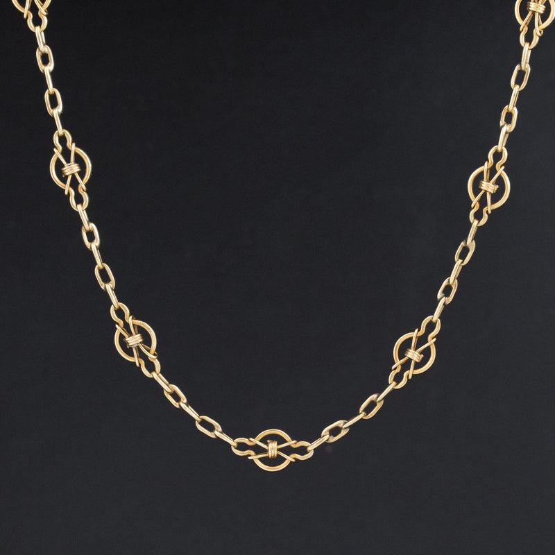 Vintage Knot Chain, 18kt Yellow Gold 25"