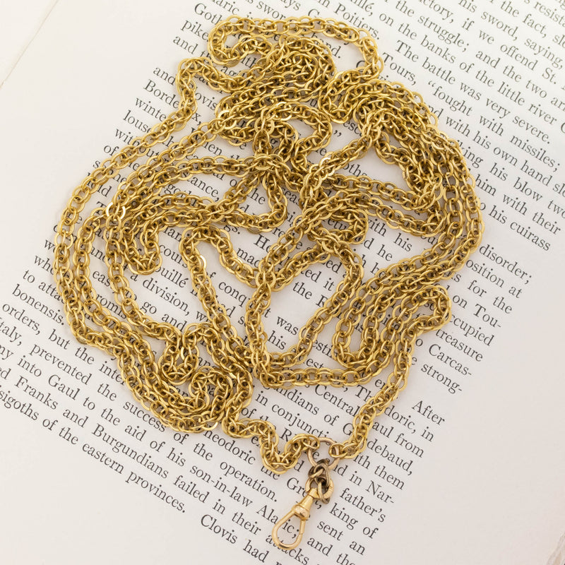 Vintage Long Chain, Yellow Gold
