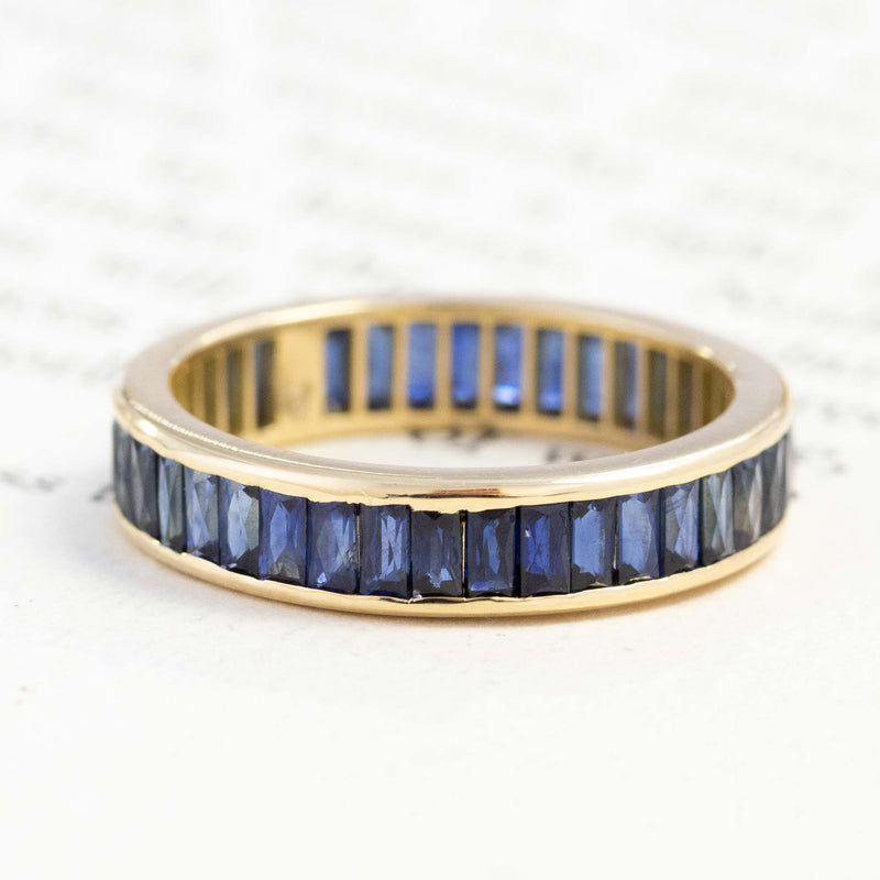 3.10ctw French Baguette Sapphire Eternity Band