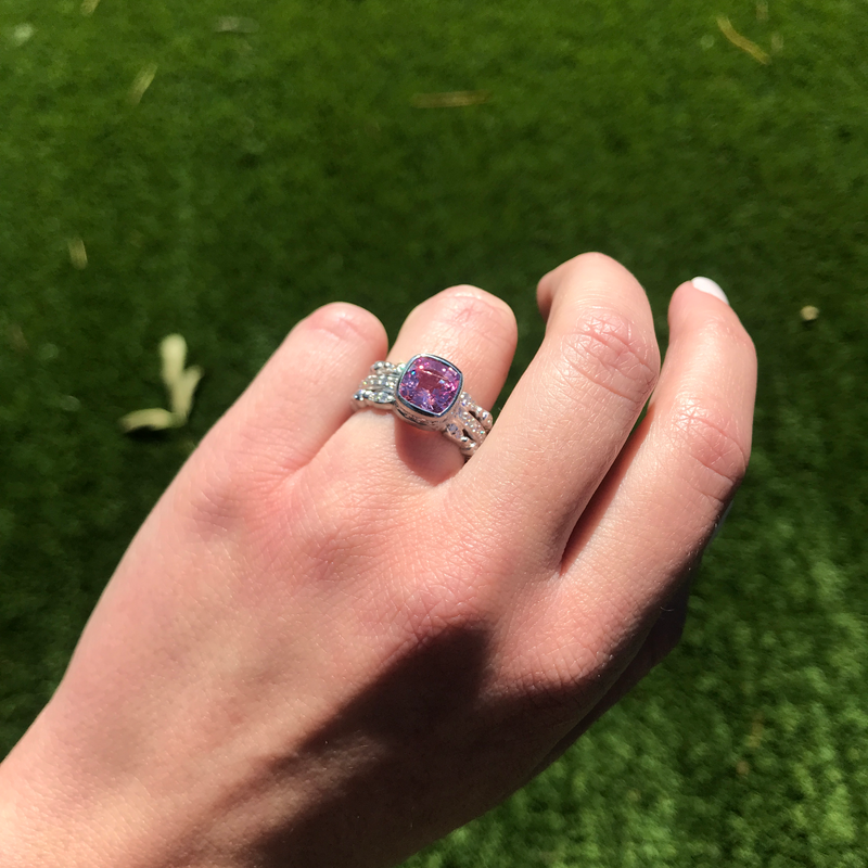 2.86ctw Purple Pink Sapphire Ring, by Doris Panos